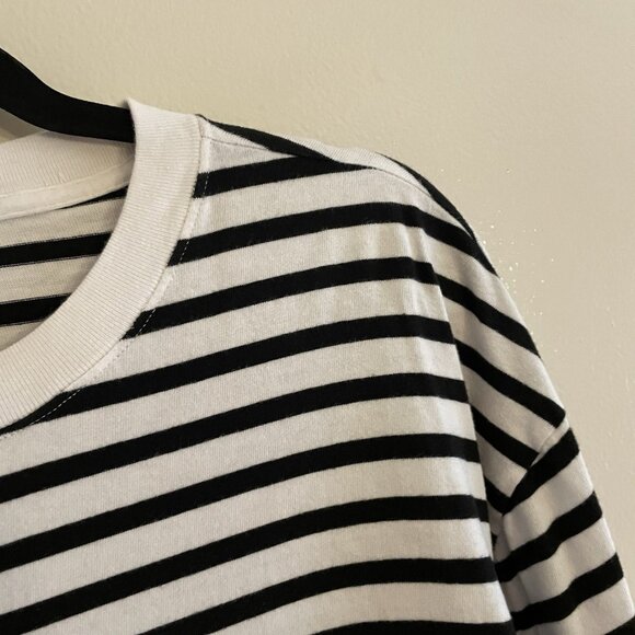 Abercrombie & Fitch Soft A&F Essentials Wmn M Black White Stripe Long Sleeve Tee - Picture 5 of 8